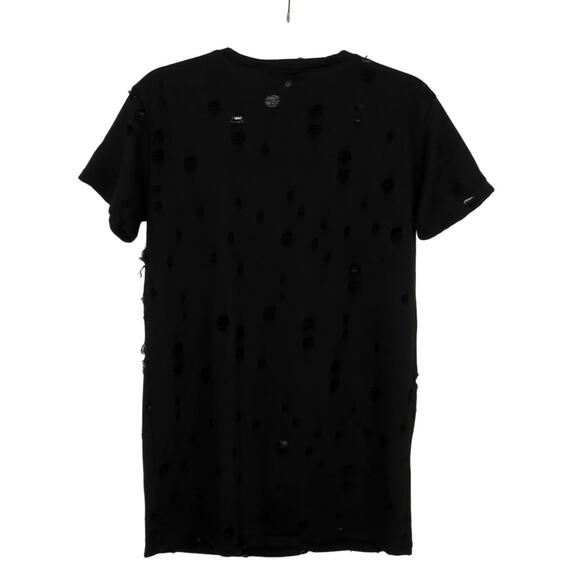 Urban Outfitters Black Embroidered Floral Rose Edgy Ripped Top Small - Picture 4 of 6